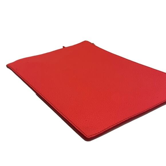 Fossil Emma Pouch Neon Coral Pebbled Leather - Picture 6 of 11